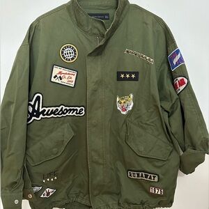 Zara patch military jacket